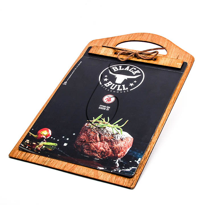 Cardápio de Madeira Black Cód: 139545 PRX A4