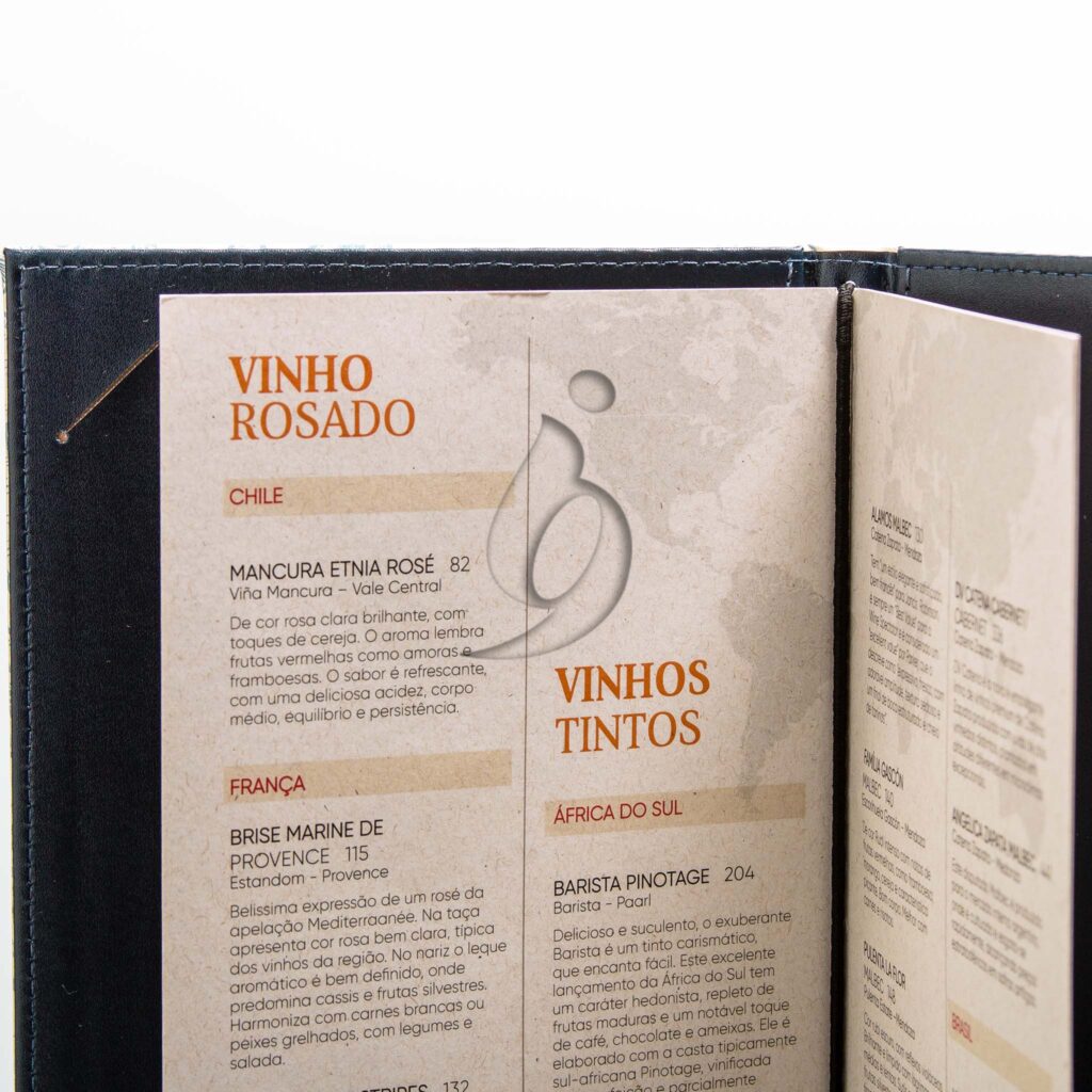 Carta de Vinhos Jangada Vinho Cód: 133545 CID i33